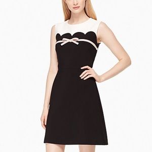 Kate Spade Little Black Cream Scallop Dress